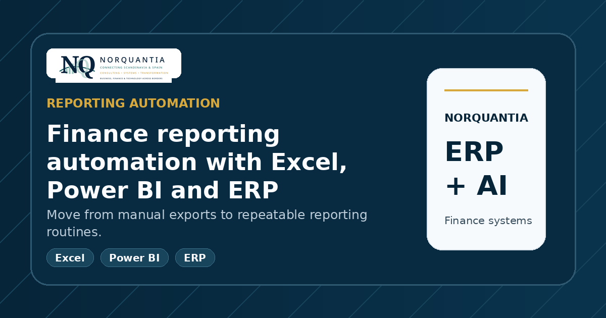 Finance reporting automation with Excel, Power BI and ERP
