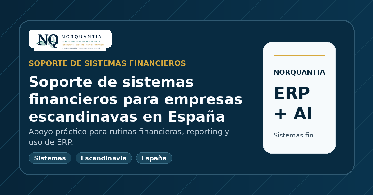 Soporte de sistemas financieros para empresas escandinavas en España